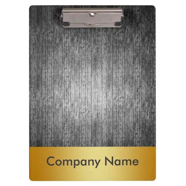 Porte-bloc Logo de l'entreprise moderne Gold Faux Foil Bois (Devant)