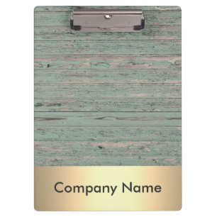 Porte-bloc Logo de l'entreprise moderne Gold Faux Foil Bois