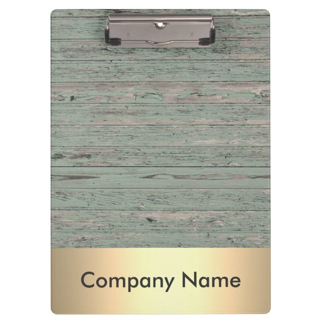 Porte-bloc Logo de l'entreprise moderne Gold Faux Foil Bois (Devant)