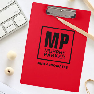 Porte-bloc Logo de Monogramme professionnel Carré noir person