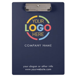 Porte-bloc Logo d'entreprise minimaliste Navy Blue Custom Com
