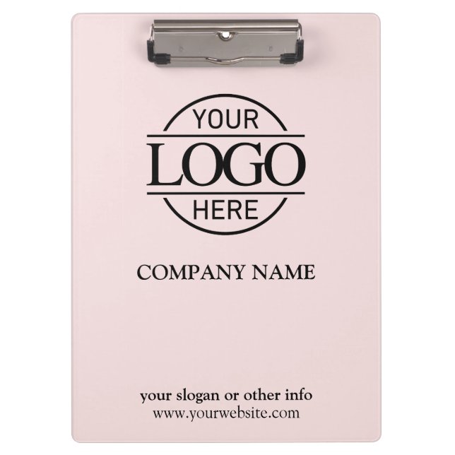 Porte-bloc Logo d'entreprise moderne rose simple personnalisé (Devant)