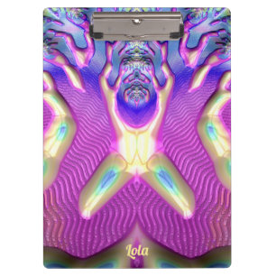 Porte-bloc LOLA ~ BIZARRE 3D ! ~ Bleu Jaune Rose original ~