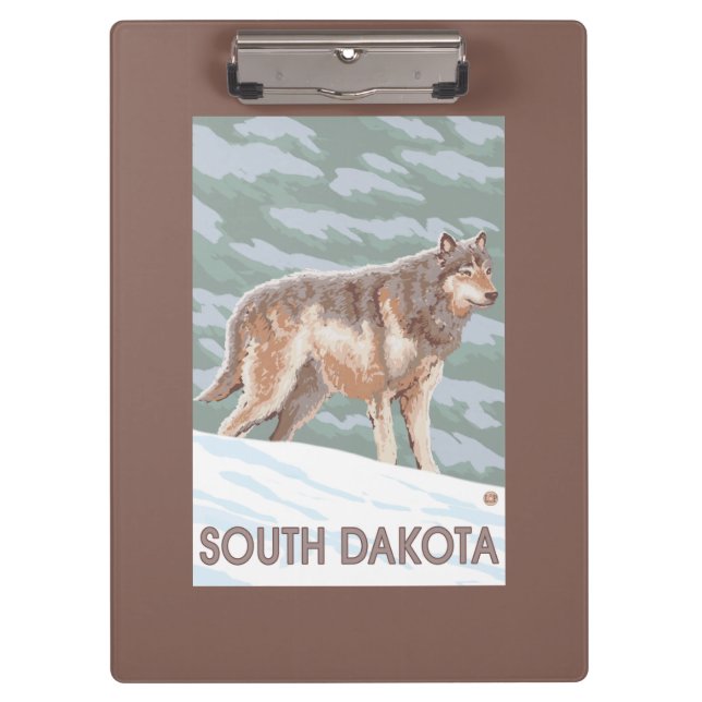 Porte-bloc Loup gris StandingSouth Dakota (Devant)