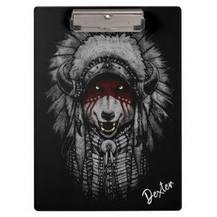 Porte-bloc Loup tribal
