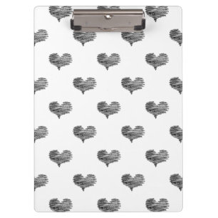 Porte-bloc Love Valentine's Day Black Heart Sketch
