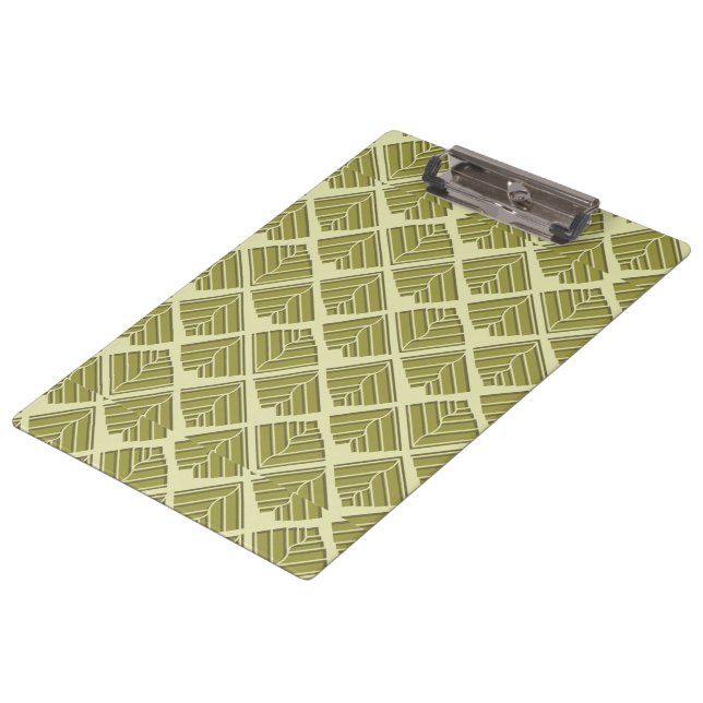 Porte-bloc Lumière Motif carré feuille or Lime (Incliné)