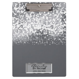 Porte-bloc Lumières Argentées Étincelantes Chic Personnalisé