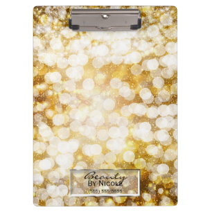 Porte-bloc Lumières scintillantes pailletées dorées Chic Glam