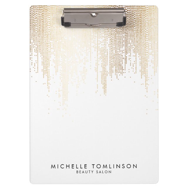 Porte-bloc Luxe Faux Gold Confetti Motif de pluie (Devant)