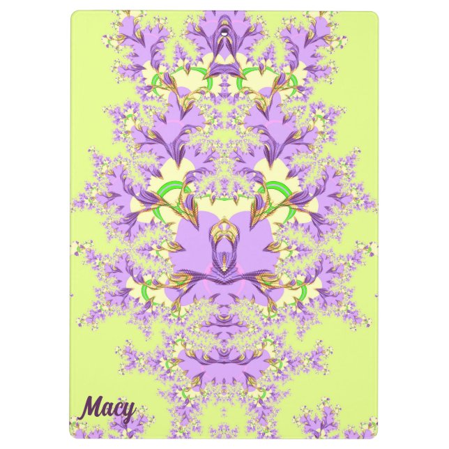 Porte-bloc MACY ~ Mauve, Vert Jaune Floral (Dos)