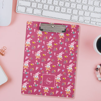 Porte-bloc Magenta Monogramme Magenta Jardin des lapins et de