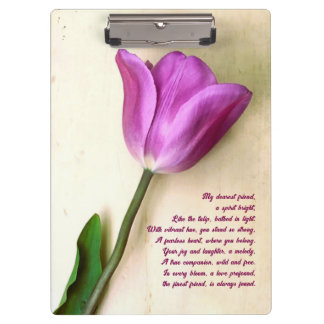 Porte-bloc Magenta Tulip poétique