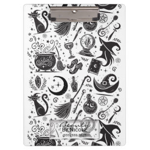 Porte-bloc Magique Sorcière Whimsical Wiccan Pagan noir & bla