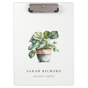 Porte-bloc Maison à feuilles potées Plantes Aquarelle Botaniq