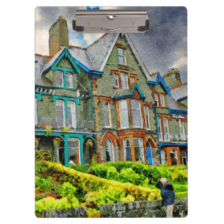 Porte-bloc Maison victorienne à Keswick peinte en aquarelle