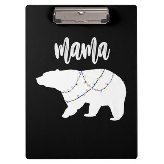 Porte-bloc Mama Ours Polaire Chaîne De Lumières Noël