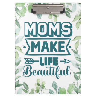 Porte-bloc Maman Anniversaire Mot Art avec cadre de feuillage