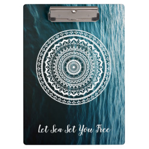 Porte-bloc Mandala Blanc Laissez la mer vous libérer