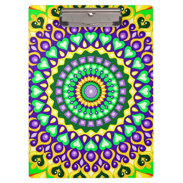 Porte-bloc Mandala coloré aux couleurs vives (Devant)