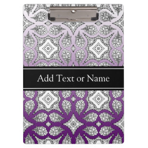 Porte-bloc Mandala Zen noir et violet Personnalisé