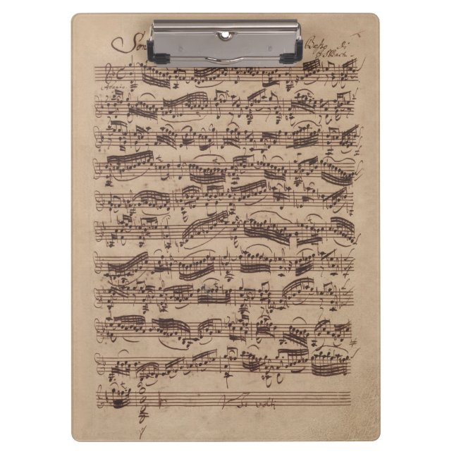 Porte-bloc Manuscrit Bach Musique Feuille Antique (Devant)