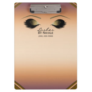 Porte-bloc Maquillage Doré Yeux Cils Glam Personnalisé