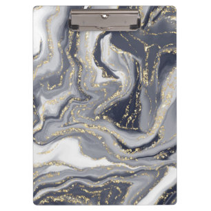 Porte-bloc Marbled Gray, White and Gold
