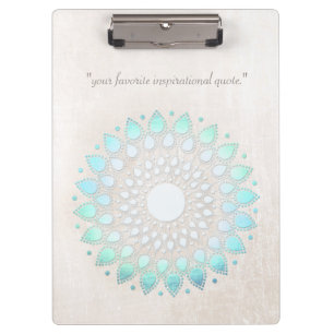 Porte-bloc Marbre à écailles turquoise Lotus Floral Mandala