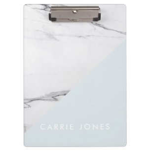 Porte-bloc Marbre blanc bleu moderne affaires Élégant minimal