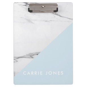 Porte-bloc Marbre blanc bleu moderne affaires Élégant minimal