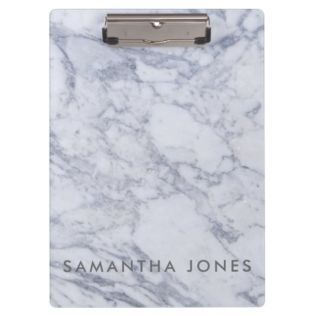 Porte-bloc Marbre blanc gris Carrare Classique Moderne (Devant)
