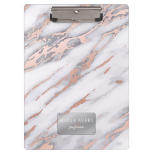 Porte-bloc Marbre de luxe Rose Gold Metallic Business