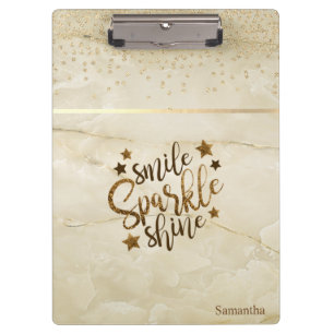 Porte-bloc Marbre, Diamants, Smile Sparkle Shine - Personnali