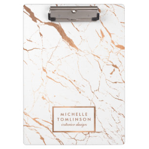 Porte-bloc Marbre d'or blanc et Rose Designer personnalisé