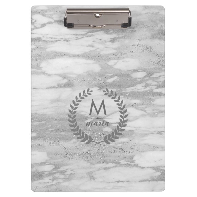 Porte-bloc Marbre Gris Avec Cadre Laura Wreath (Devant)