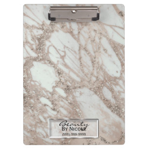 Porte-bloc Marbre Moderne Personnalisé Paillettes Rose Gold G