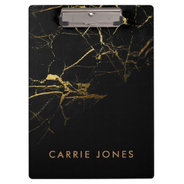 Porte-bloc Marbre Noir Pretty Gold Business Élégant Minimal