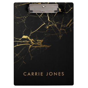 Porte-bloc Marbre Noir Pretty Gold Business Élégant Minimal