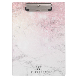 Porte-bloc Marbre Parties scintillant Luxe monogramme