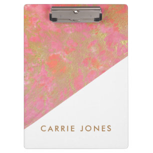Porte-bloc Marbre rose Pretty Gold Business Élégant Minimal