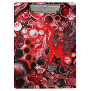 Porte-bloc Marbre rouge, noir et blanc d'art fluvial