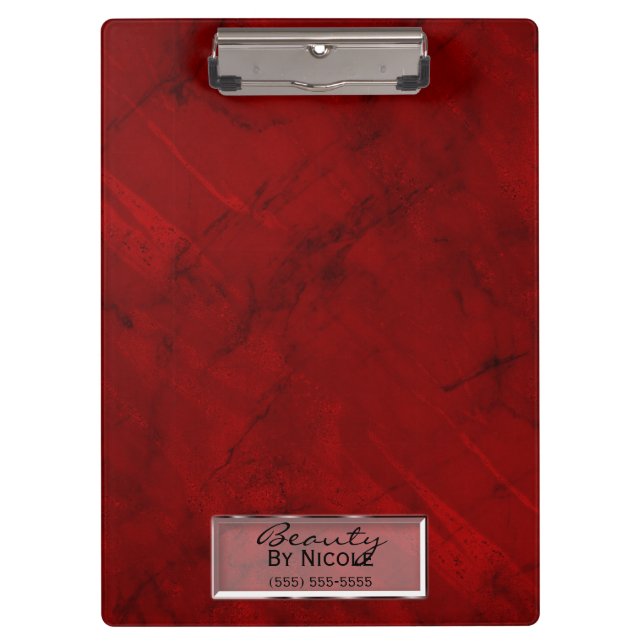 Porte-bloc Marbre rouge tendance Elégant Chic Glam Personnali (Devant)