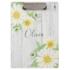 Porte-bloc Marguerites Bois rustique Personnalisé