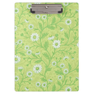 Porte-bloc Marguerites en blanc et vert sur fond vert miel