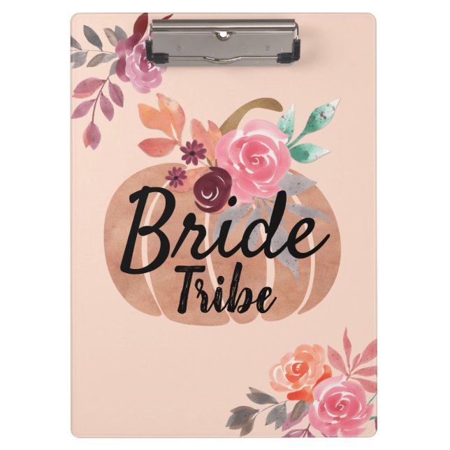Porte-bloc Mariée Tribe Personnalisée Automne Rose Gold (Devant)