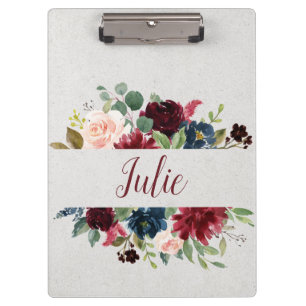 Porte-bloc Marsala et chic minable floral de marine