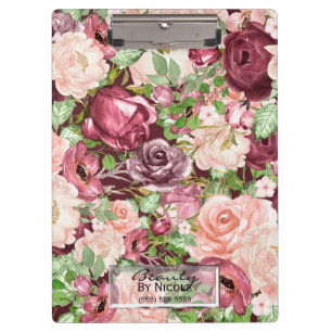 Porte-bloc Marsala Marron Bourguignon Floral Personnalisé