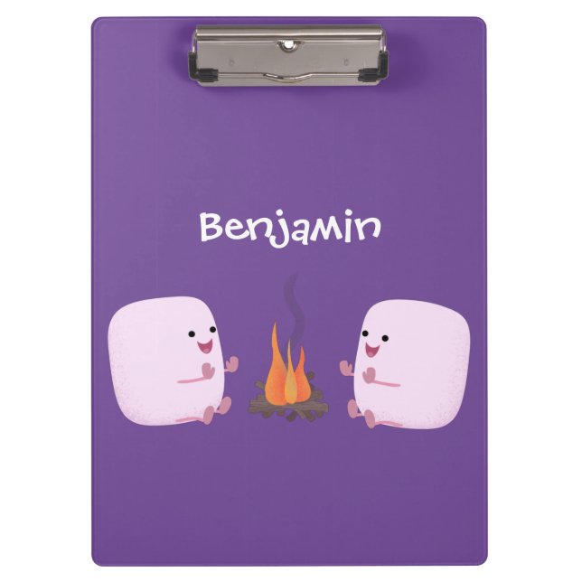 Porte-bloc Marshmallows mignons roses par dessin animé sur le (Devant)