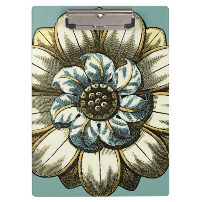 Porte-bloc Médaillon floral fleuri sur l'arrière - plan (Devant)